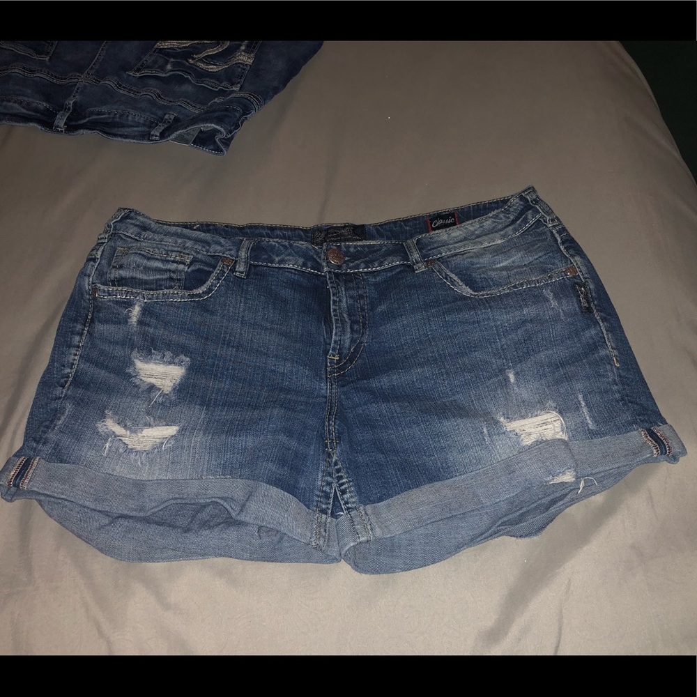 Silver Jean Shorts EUC!!!
